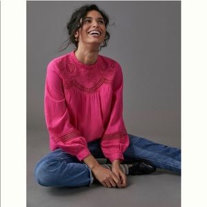 ANTHROPOLOGIE HARMONY LACE BLOUSE SIZE L